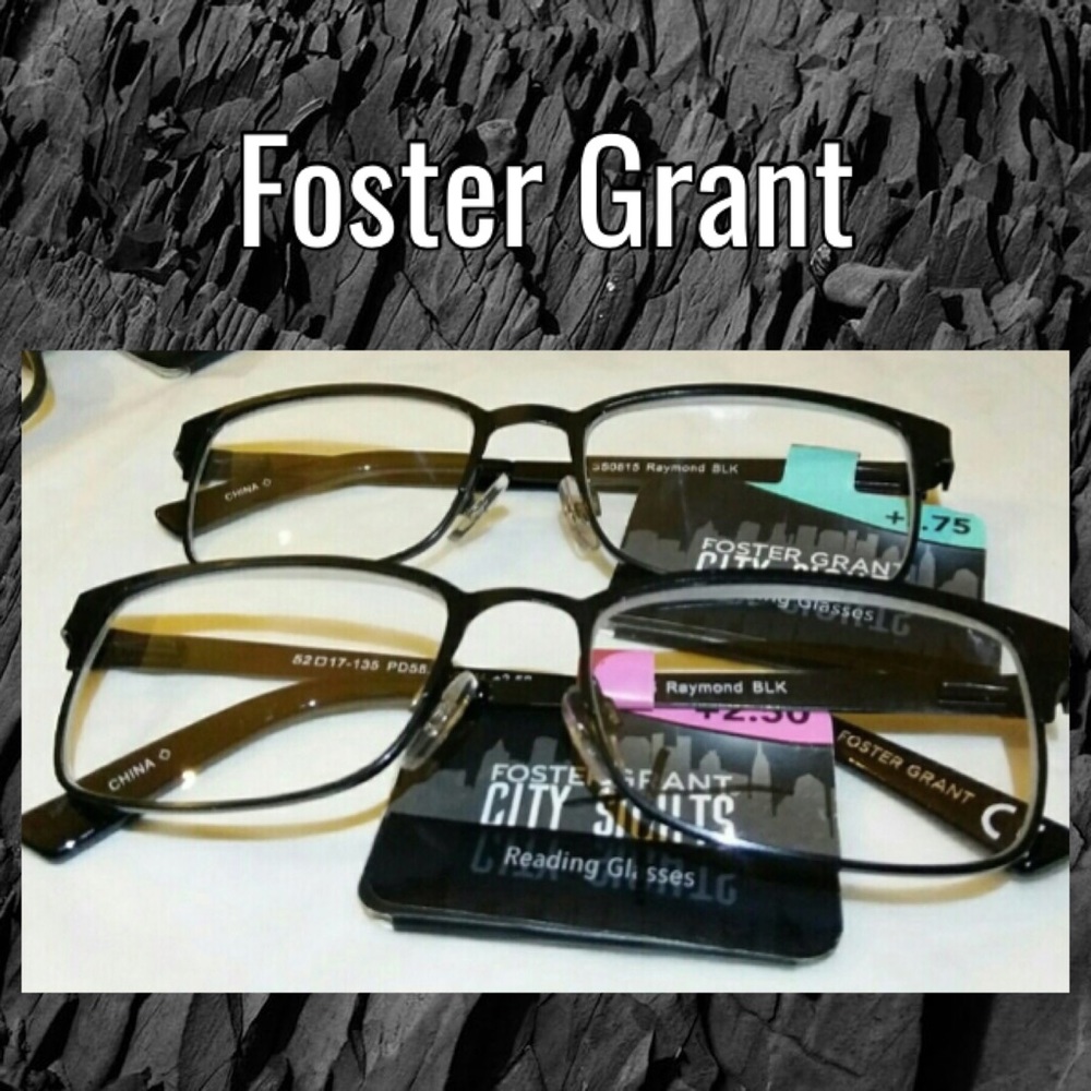 Sleek Black Rectangular Horned Rim Metal Readers